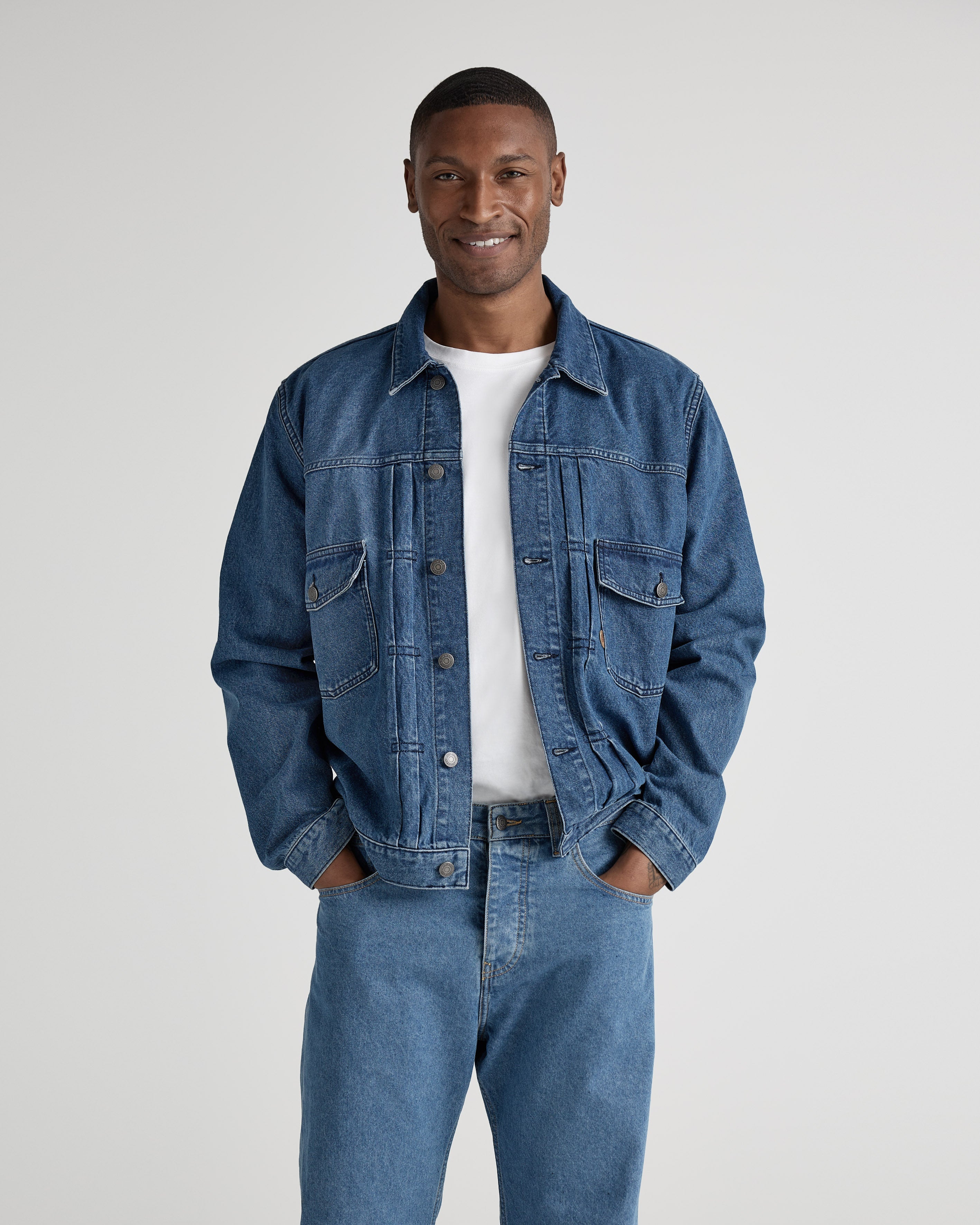 Mens stone denim jacket best sale