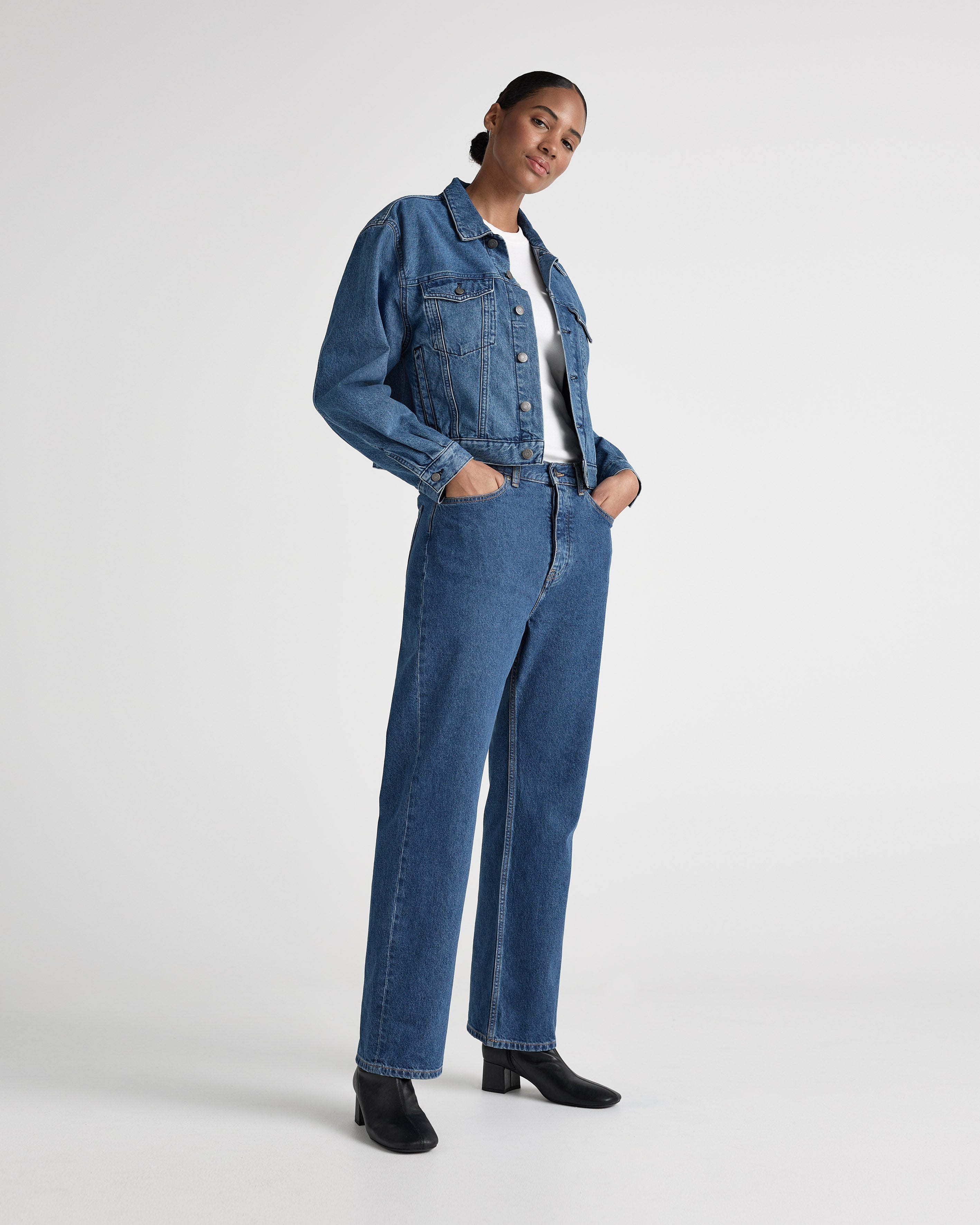 Womens denim jean outlet set