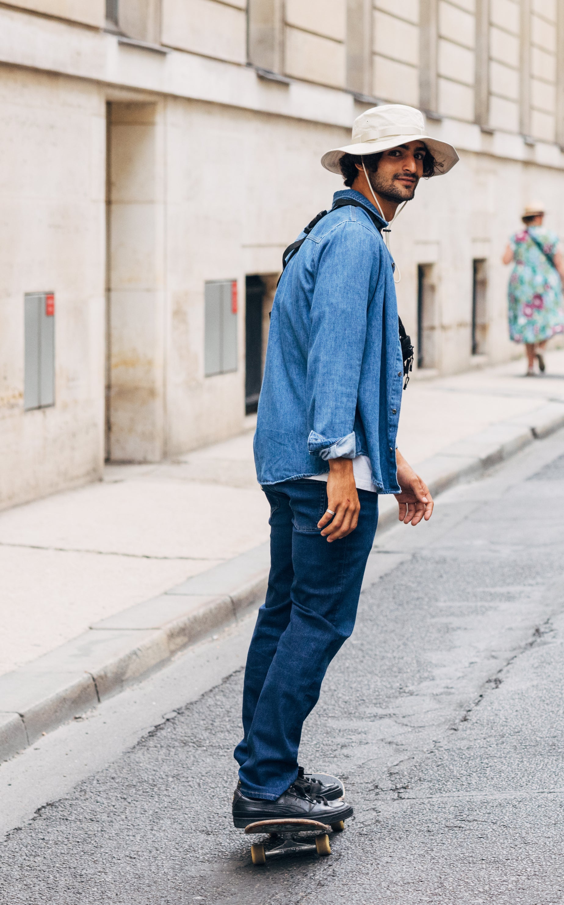 Sustainable MUD Jeans crafted from eco-friendly denim, featuring a classic blue wash and relaxed fit for ethical fashion choices.