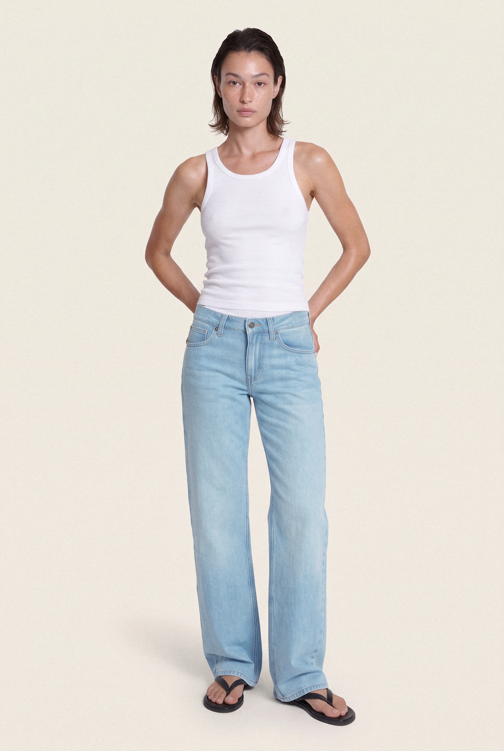 Carry Mid Straight Light Stone Vintage – full body front