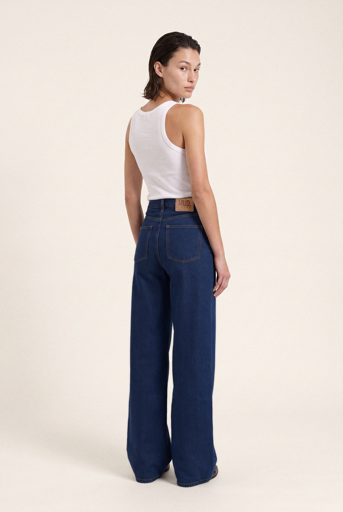 Sara High Loose Stone Indigo - back
