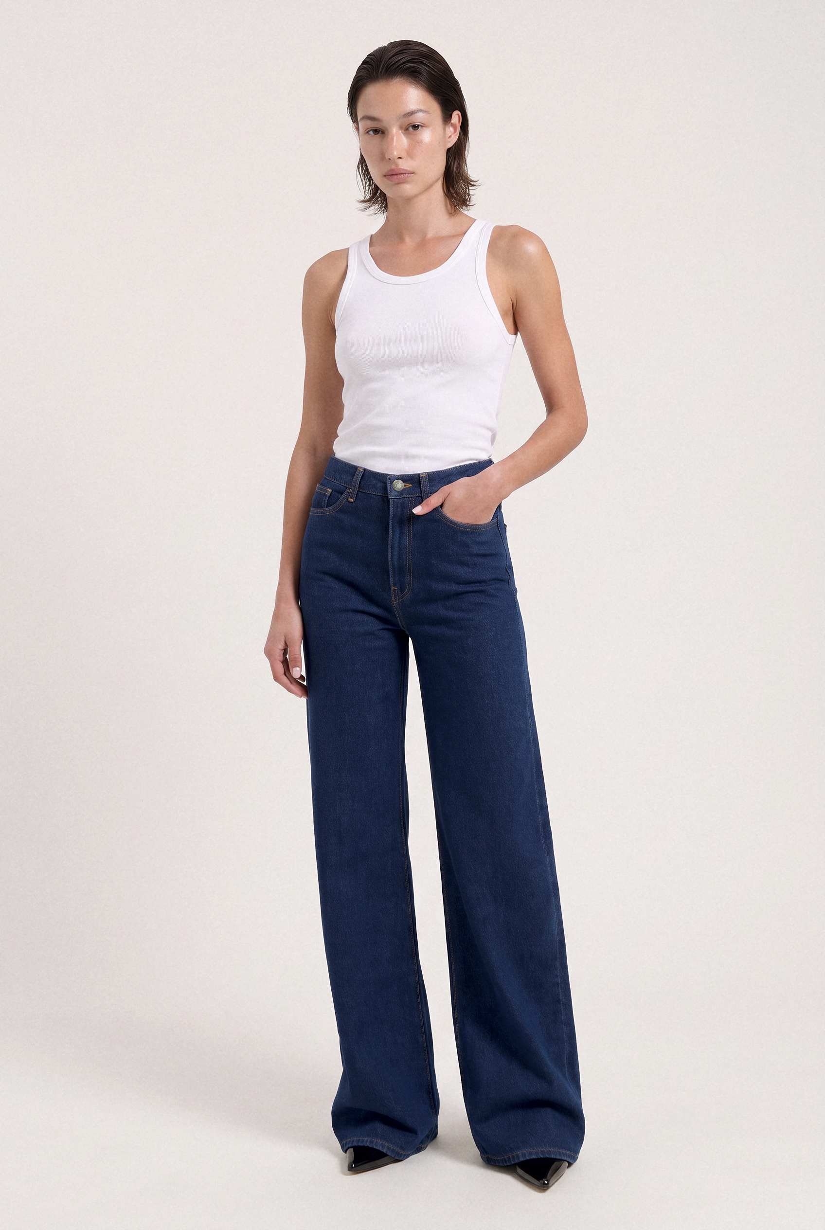 Sara High Loose Stone Indigo - front