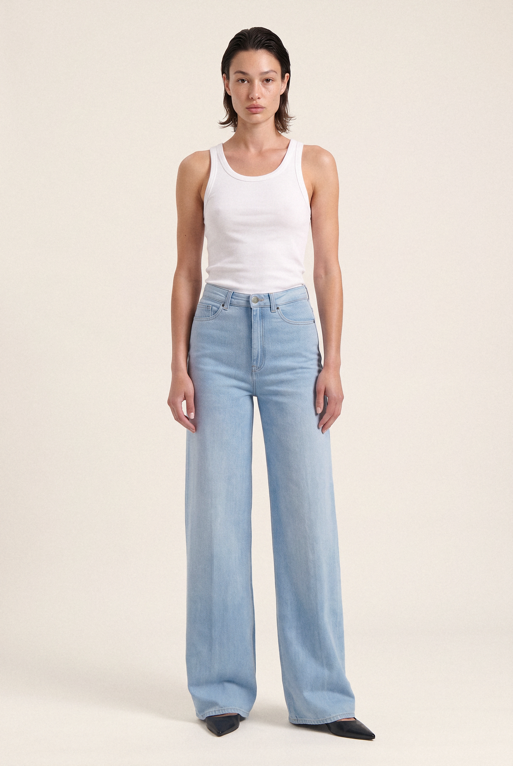 Sara High Loose Flow Stone Vintage – full body front