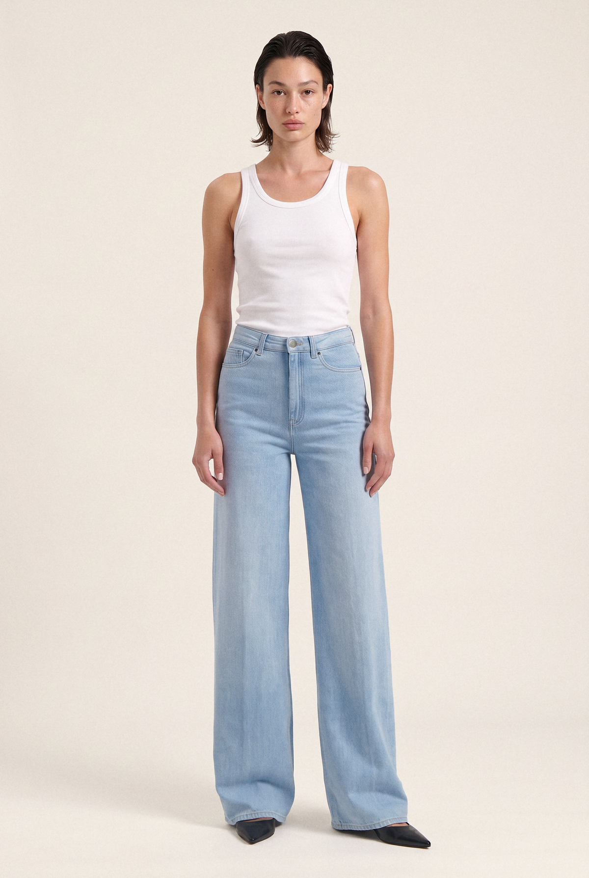 Sara High Loose Flow Stone Vintage – full body front