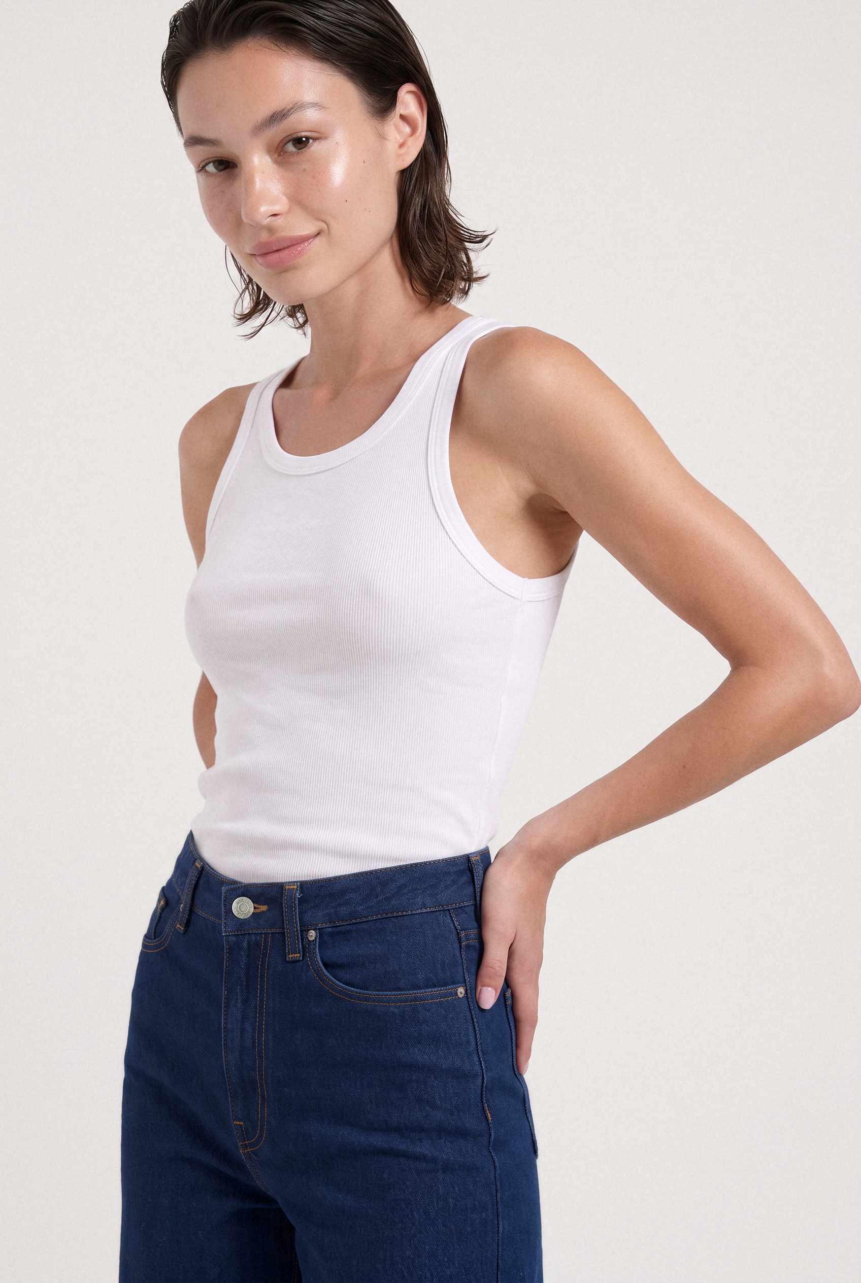 Sara High Loose Stone Indigo - upper