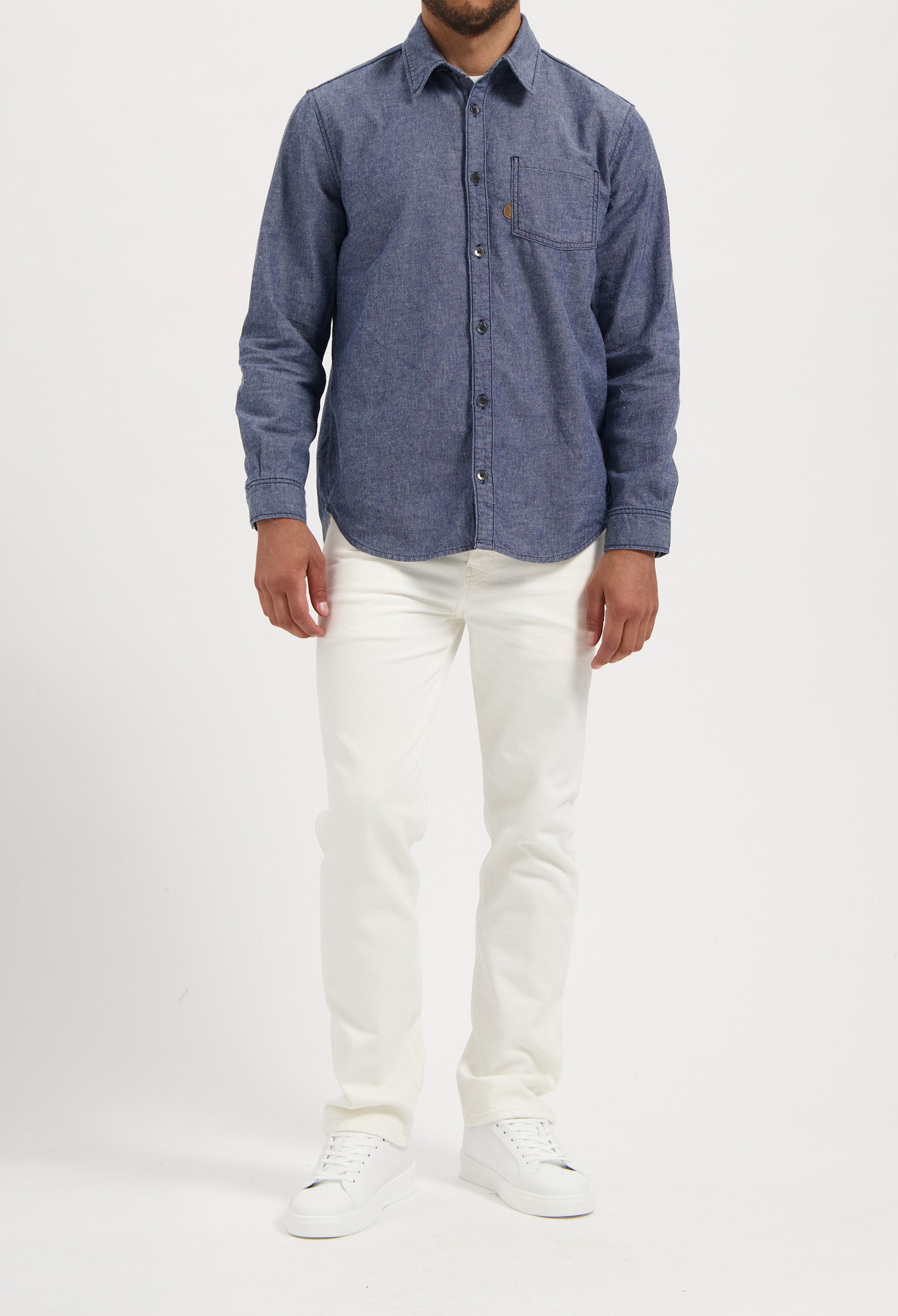 MUD Jeans | Chris Denim Shirt - Medium Stone |  Sustainable  Shirts